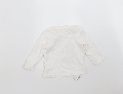 Primark Baby White   Basic T-Shirt Size 9-12 Months  - embroidered lion