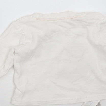 Primark Baby White   Basic T-Shirt Size 9-12 Months  - embroidered lion