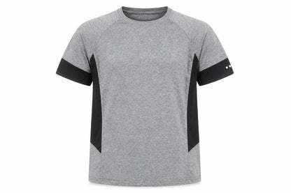 Front view of Souluxe girls’ grey basic t-shirt, size 8-9, years - sports top