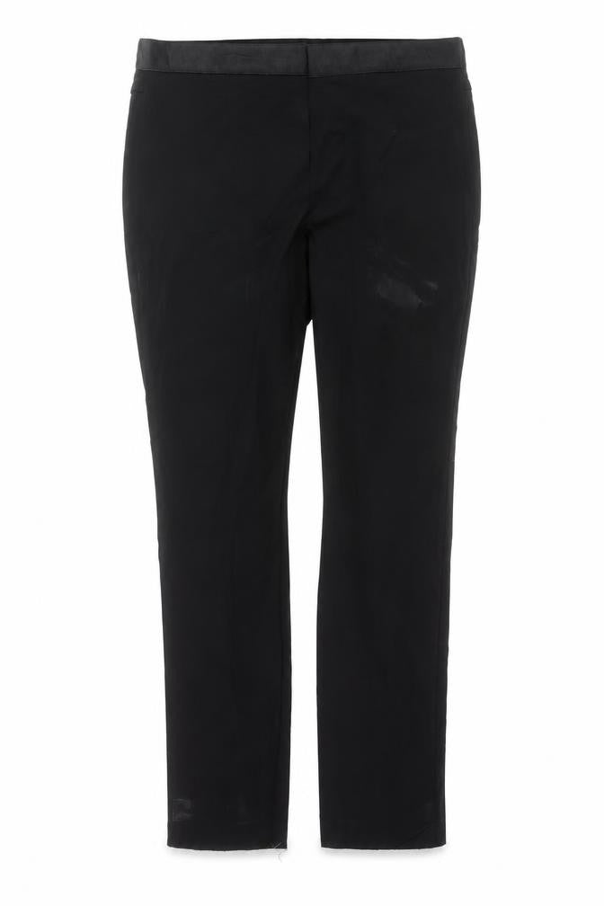 Front view of Marks & Spencer women’s black trousers, size UK 14, 28-inch leg