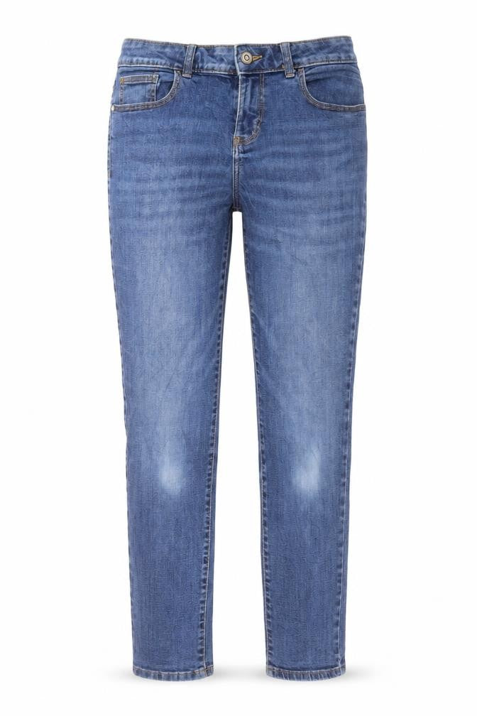 Front view of Tu women’s blue denim skinny jeans, size UK 10, 28-inch leg
