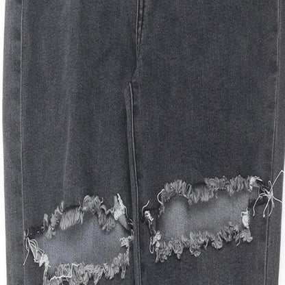PRETTYLITTLETHING Womens Grey  Denim Skinny Jeans Size 8 L27 in