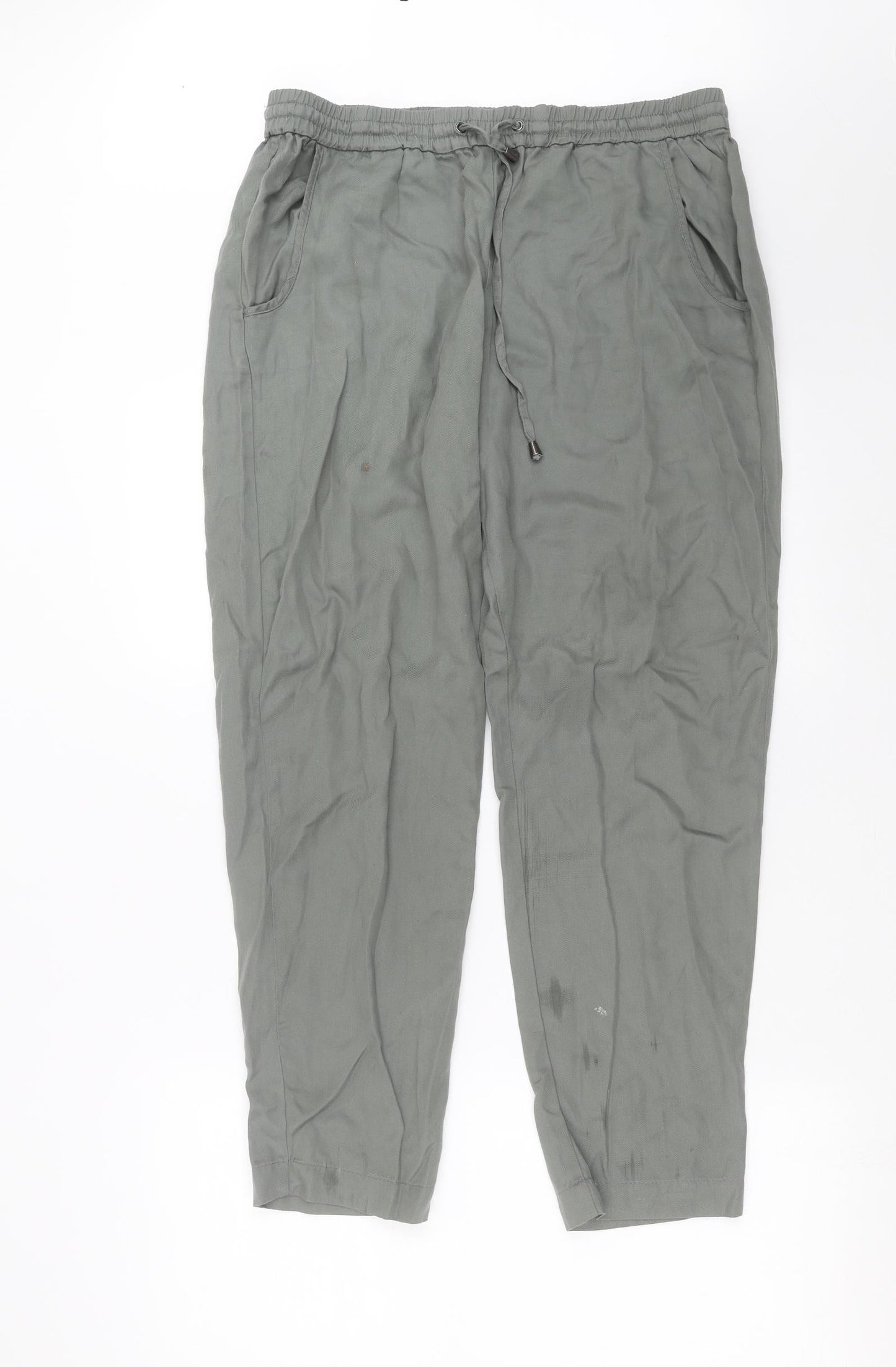 Womens UK Size 12 French Connection Regular Fit  Green Trousers