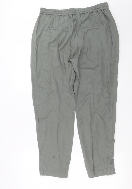 Womens UK Size 12 French Connection Regular Fit  Green Trousers