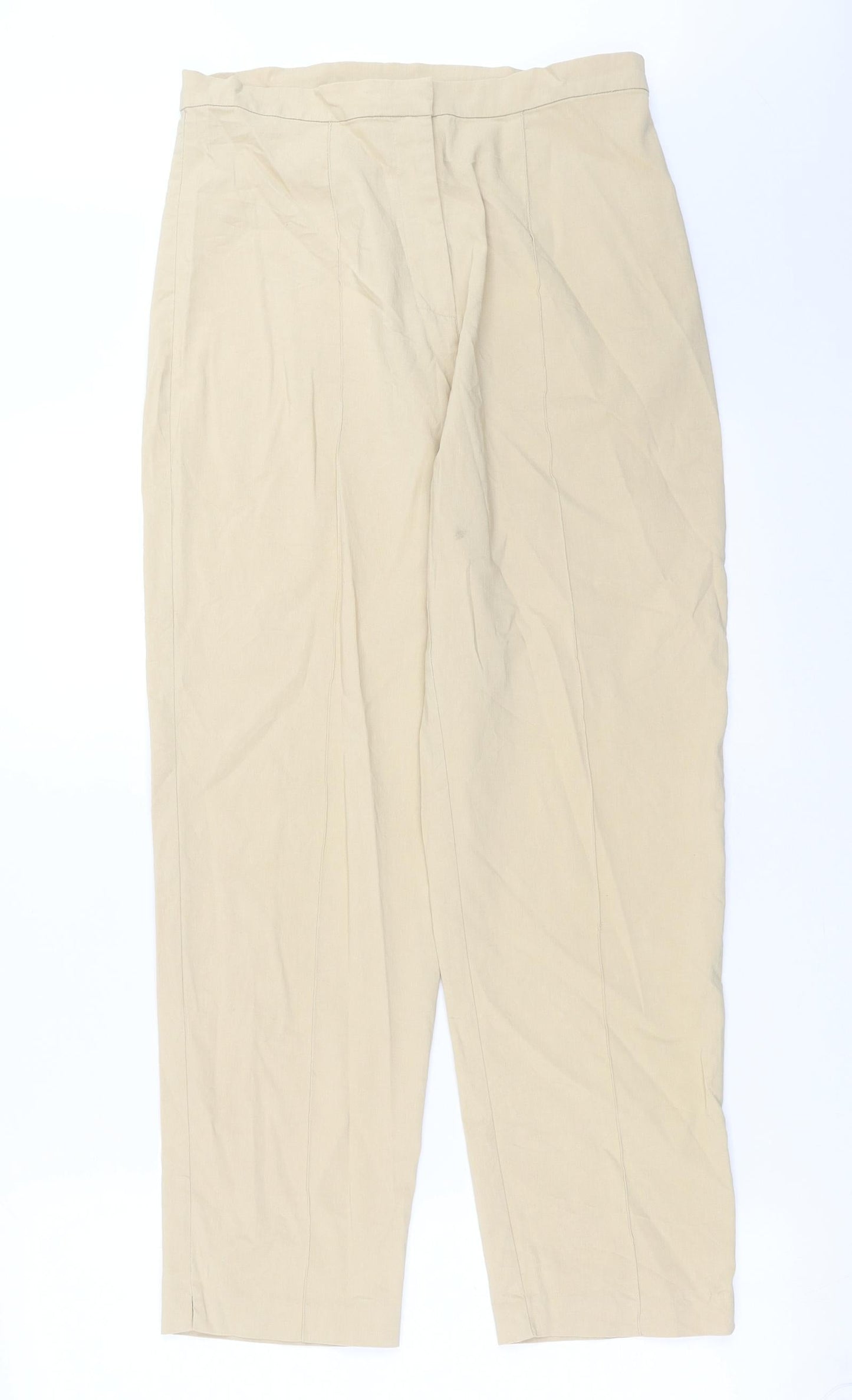 Womens UK Size 12 Debenhams Regular Fit  Beige Trousers