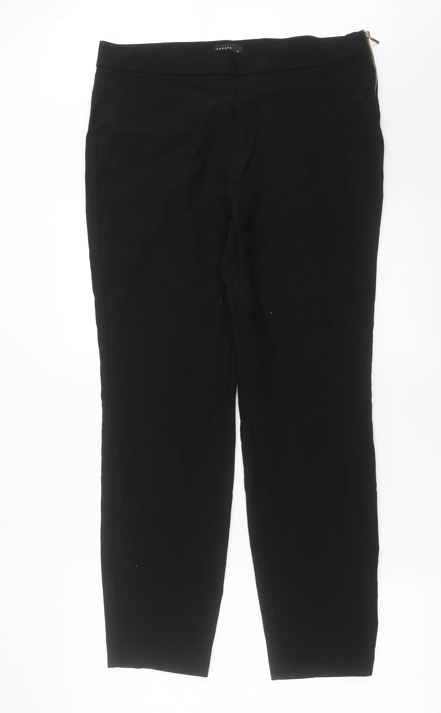 Womens UK Size 6 Papaya Slim Fit  Black Trousers