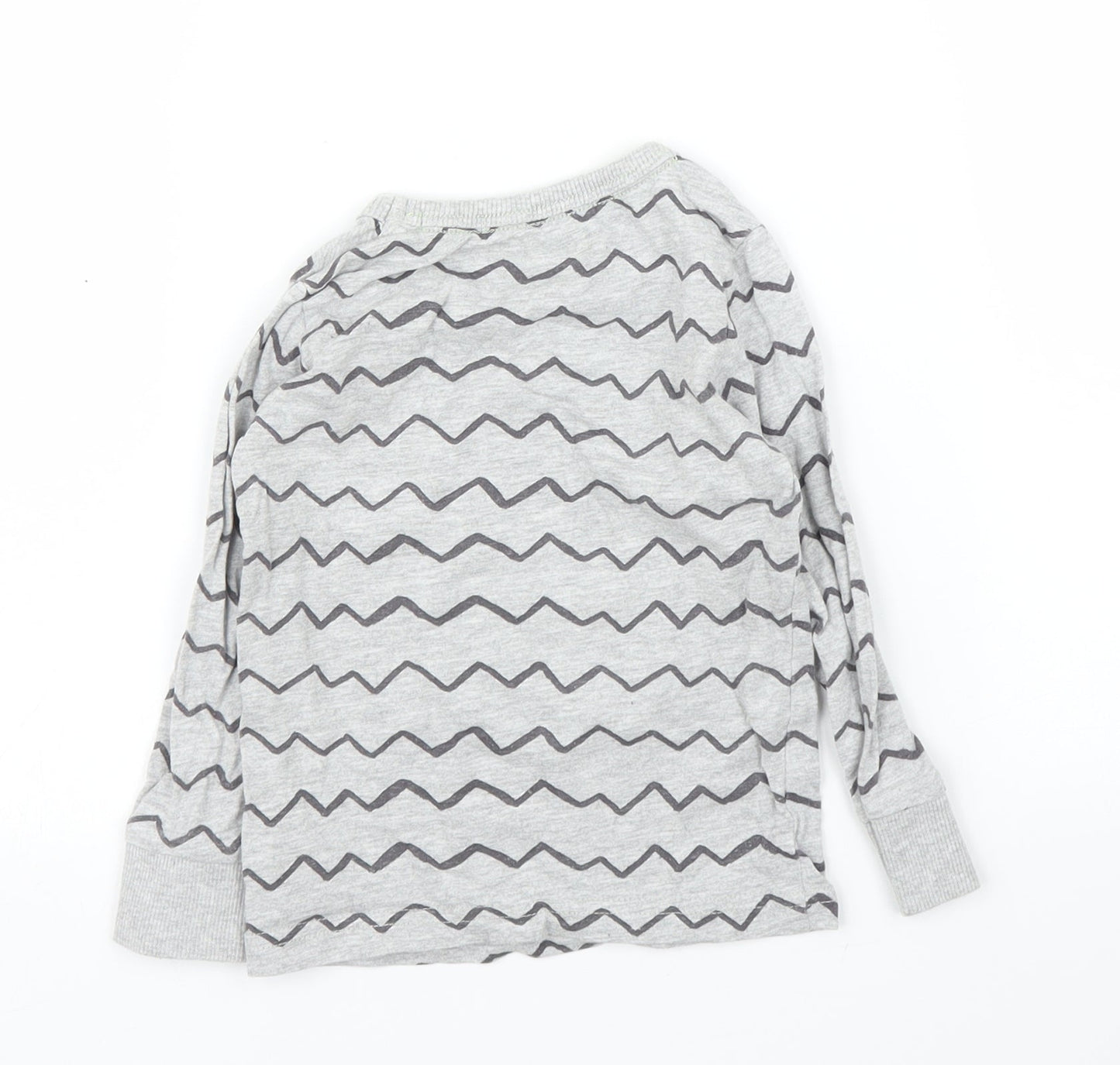 Mothercare Girls Grey Striped  Basic T-Shirt Size 12-18 Months