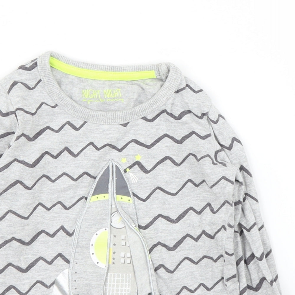 Mothercare Girls Grey Striped  Basic T-Shirt Size 12-18 Months
