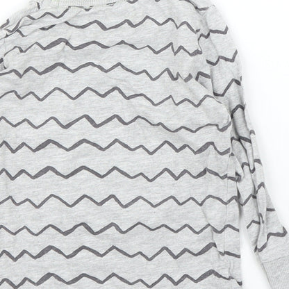 Mothercare Girls Grey Striped  Basic T-Shirt Size 12-18 Months