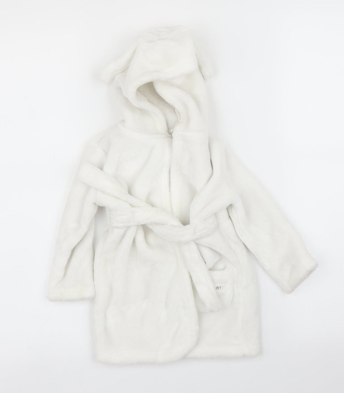 Front view of George Baby White Solid Chemise Robe, size 9-12, Months