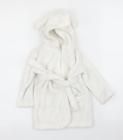 Front view of George Baby White Solid Chemise Robe, size 9-12, Months