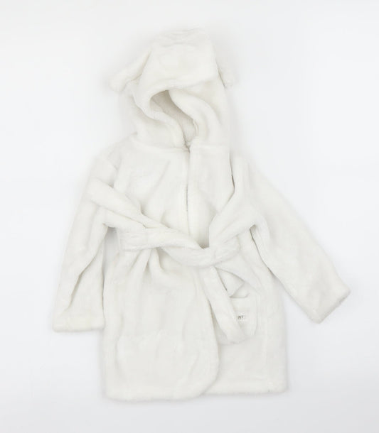 George Baby White Solid  Chemise Robe Size 9-12 Months