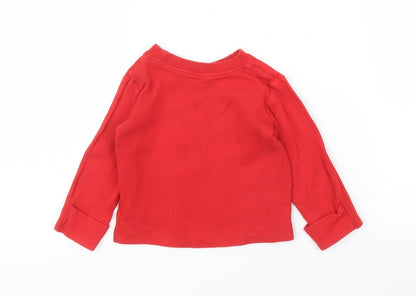 Back view of George boys’ red basic t-shirt, size 6-9, months - marvel