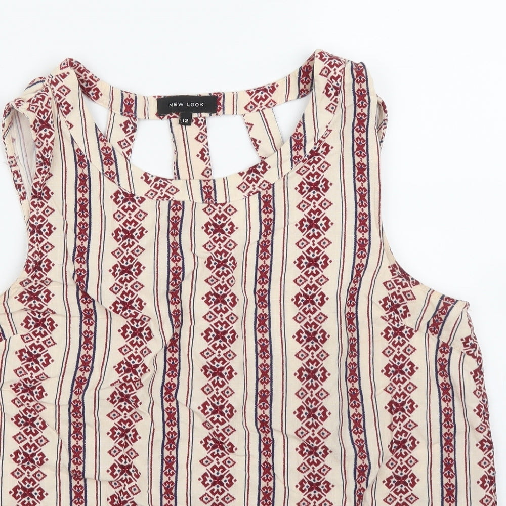 Womens UK Size 12 New Look Beige Basic Blouse