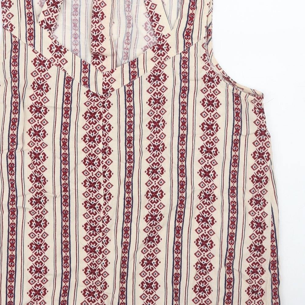 Womens UK Size 12 New Look Beige Basic Blouse