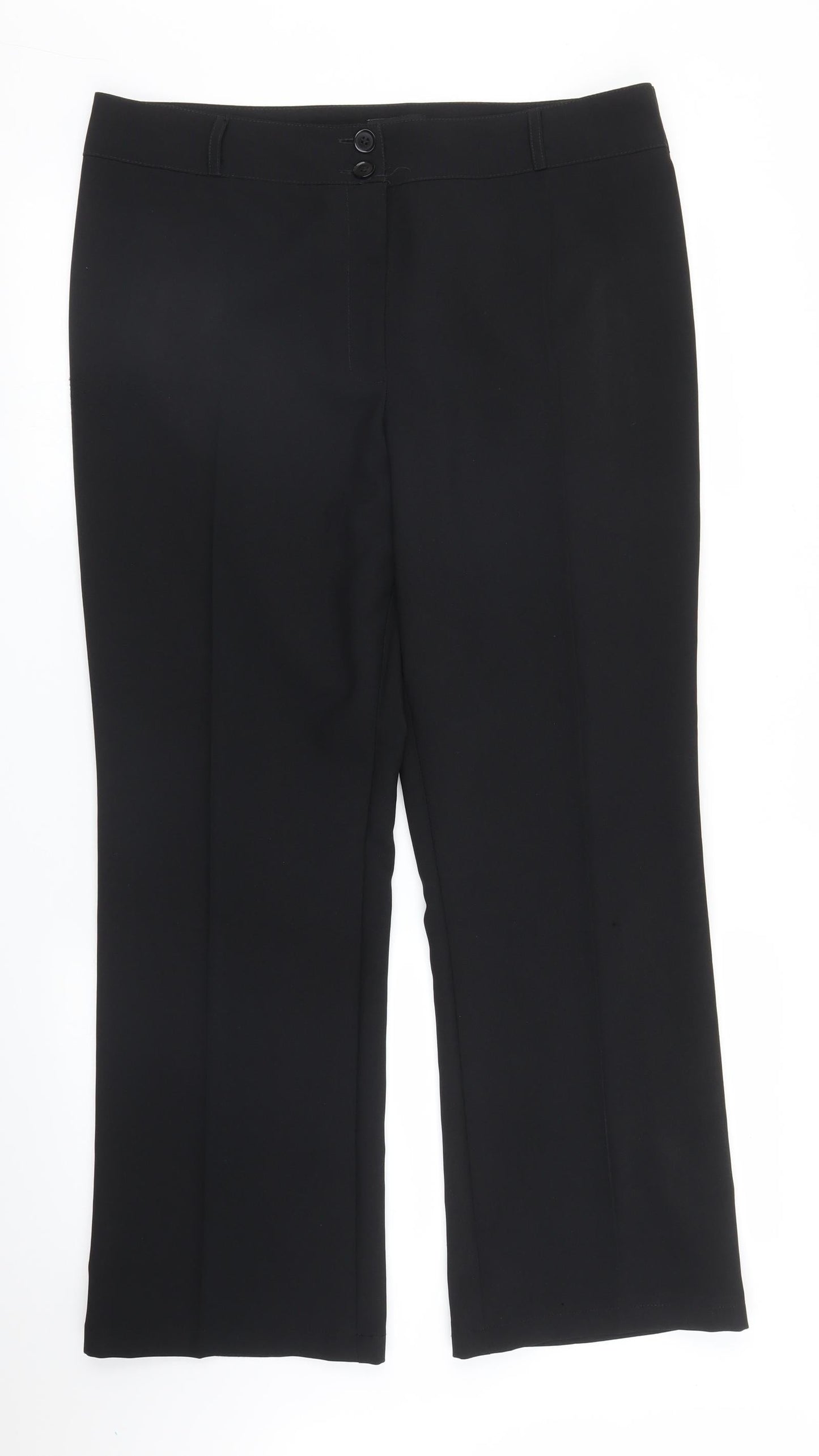 Womens UK Size 16 Papaya Regular Fit  Black Trousers