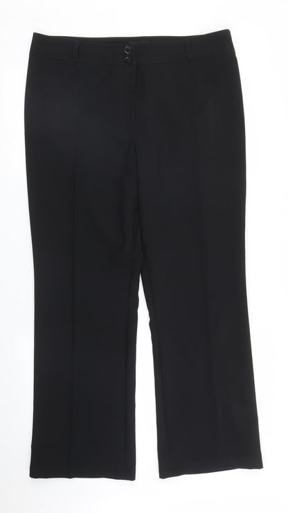 Womens UK Size 16 Papaya Regular Fit  Black Trousers