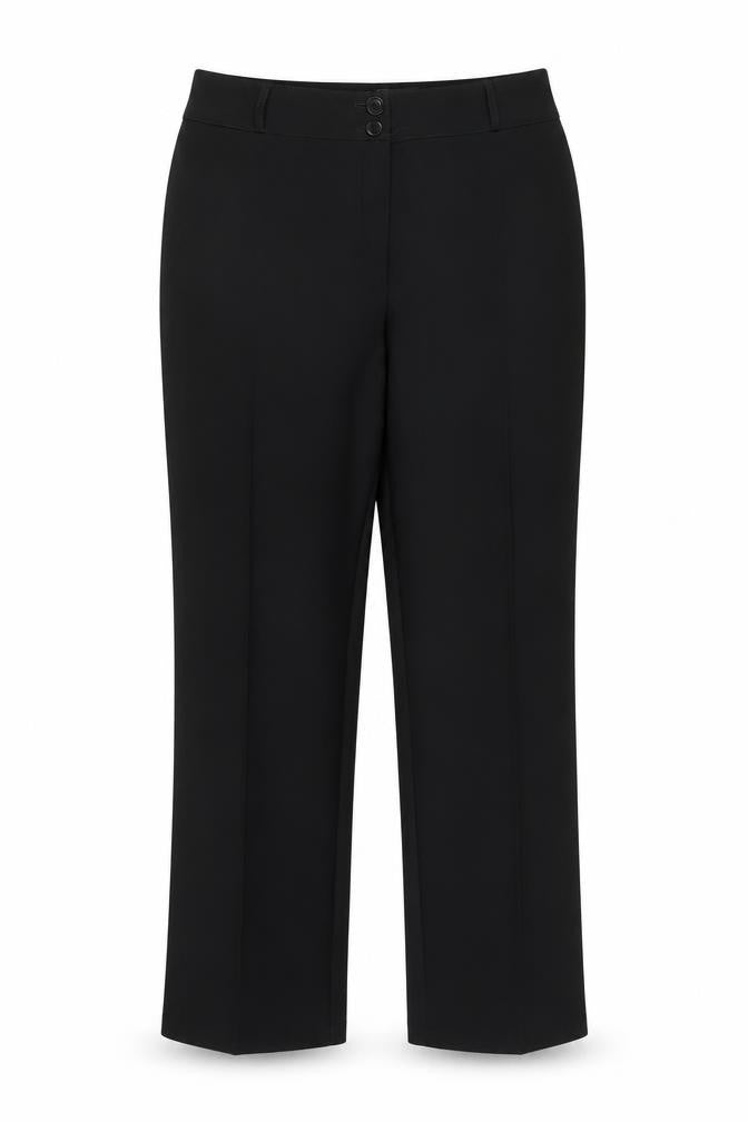 Front view of Papaya women’s black trousers, size UK 16, 27-inch leg
