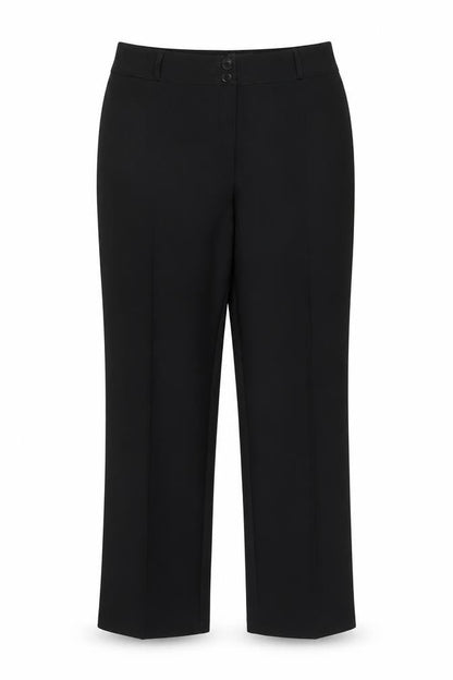Front view of Papaya women’s black trousers, size UK 16, 27-inch leg