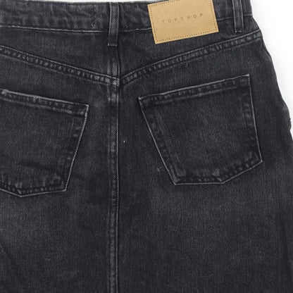 Womens UK Size 8 Topshop A-Line Denim Skirt