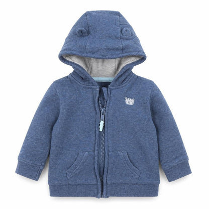 Front view of George Baby Blue Full Zip Jumper, size 3-6, Months