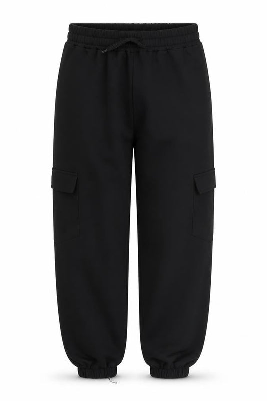 Womens UK Size M Boohoo Regular Fit Sweatpants Black Trousers