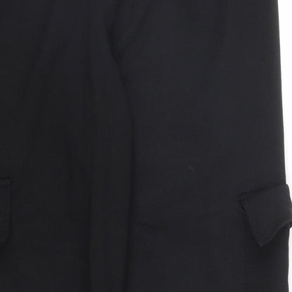 Womens UK Size M Boohoo Regular Fit Sweatpants Black Trousers