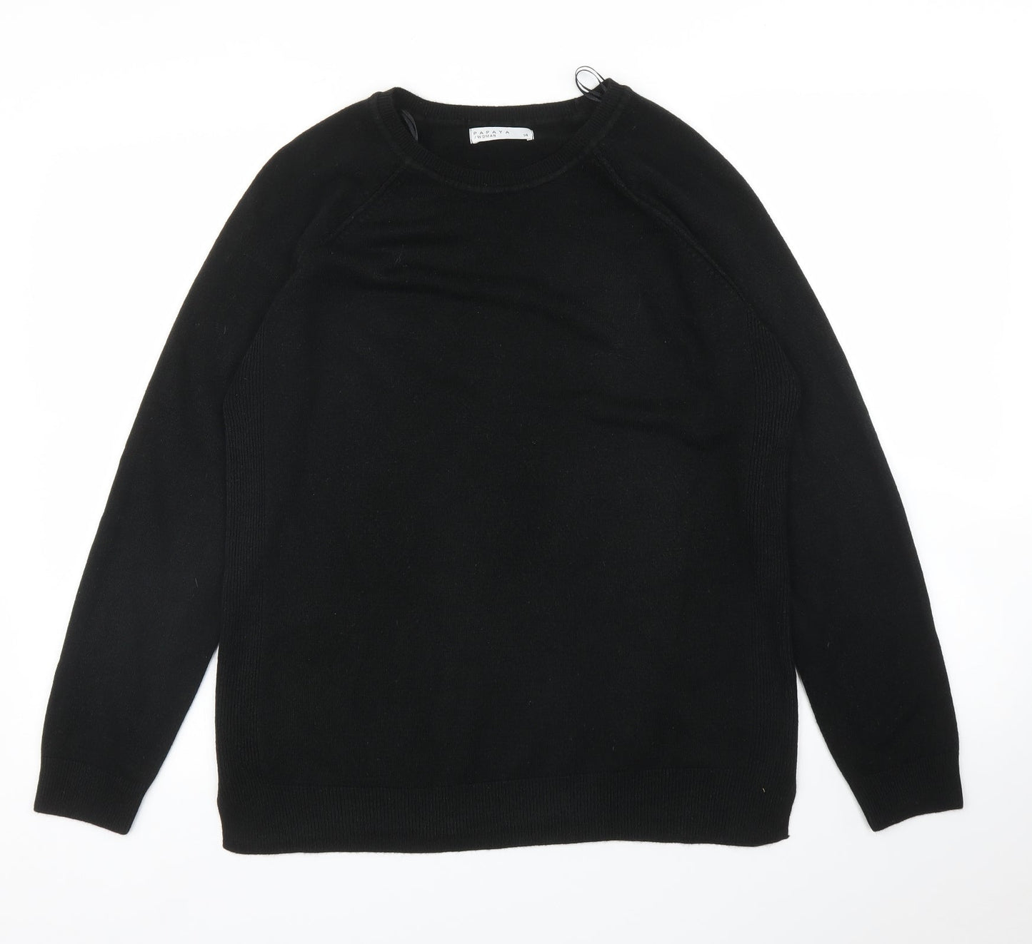 Womens UK Size 14 Papaya Black Pullover Jumper