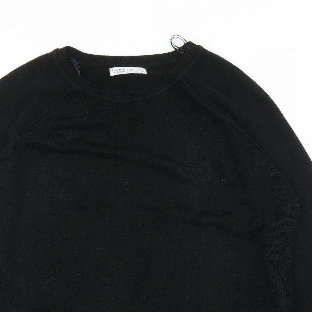 Womens UK Size 14 Papaya Black Pullover Jumper