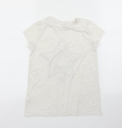 Back view of George girls’ white basic t-shirt, size 9, years