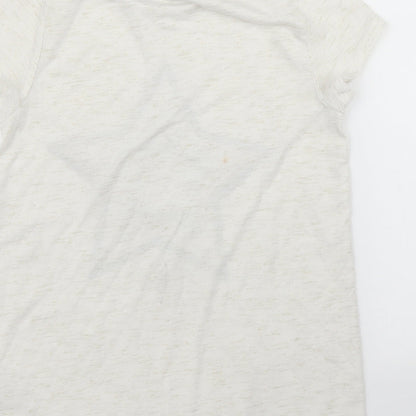 Brand and care label for George girls’ white basic t-shirt, size 9, years