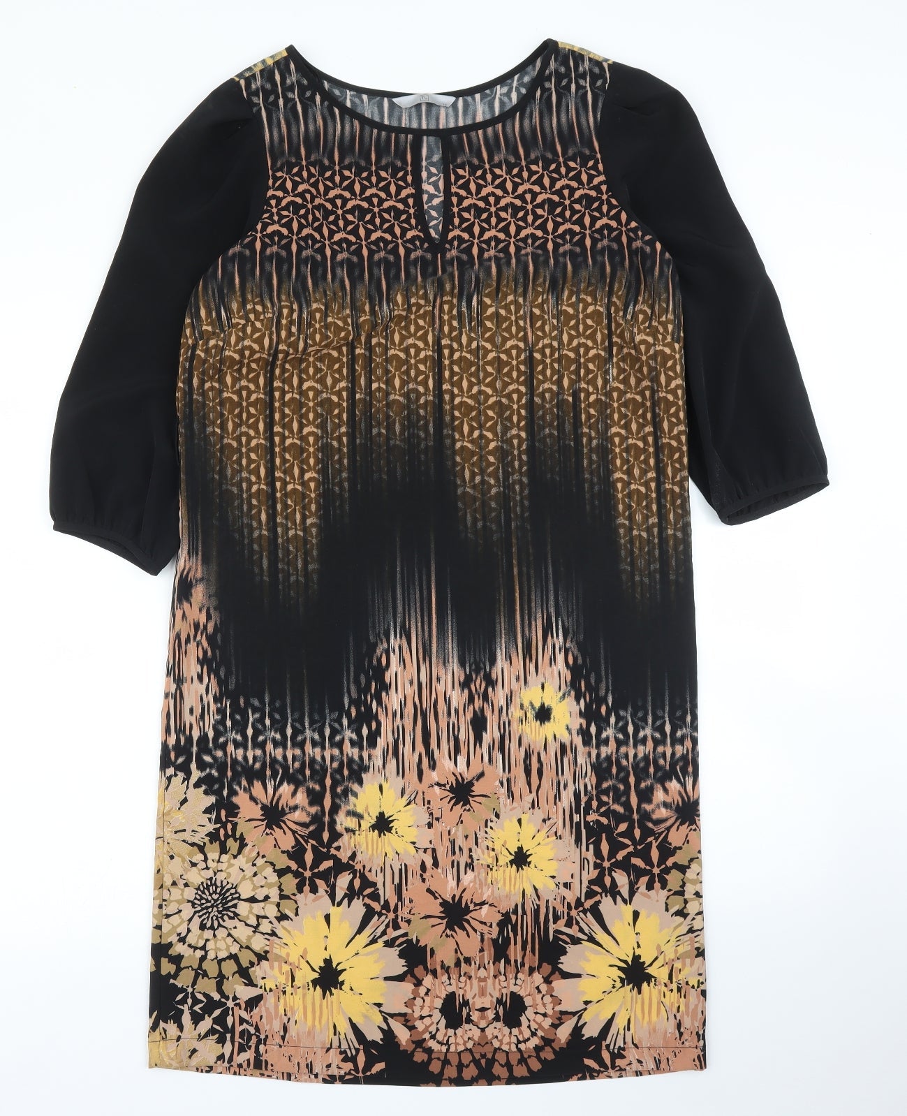 TU Womens Black Floral  Shift  Size 10