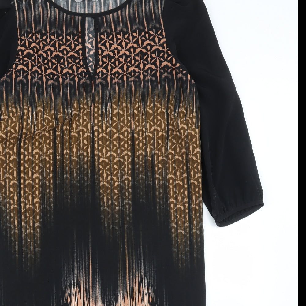 TU Womens Black Floral  Shift  Size 10