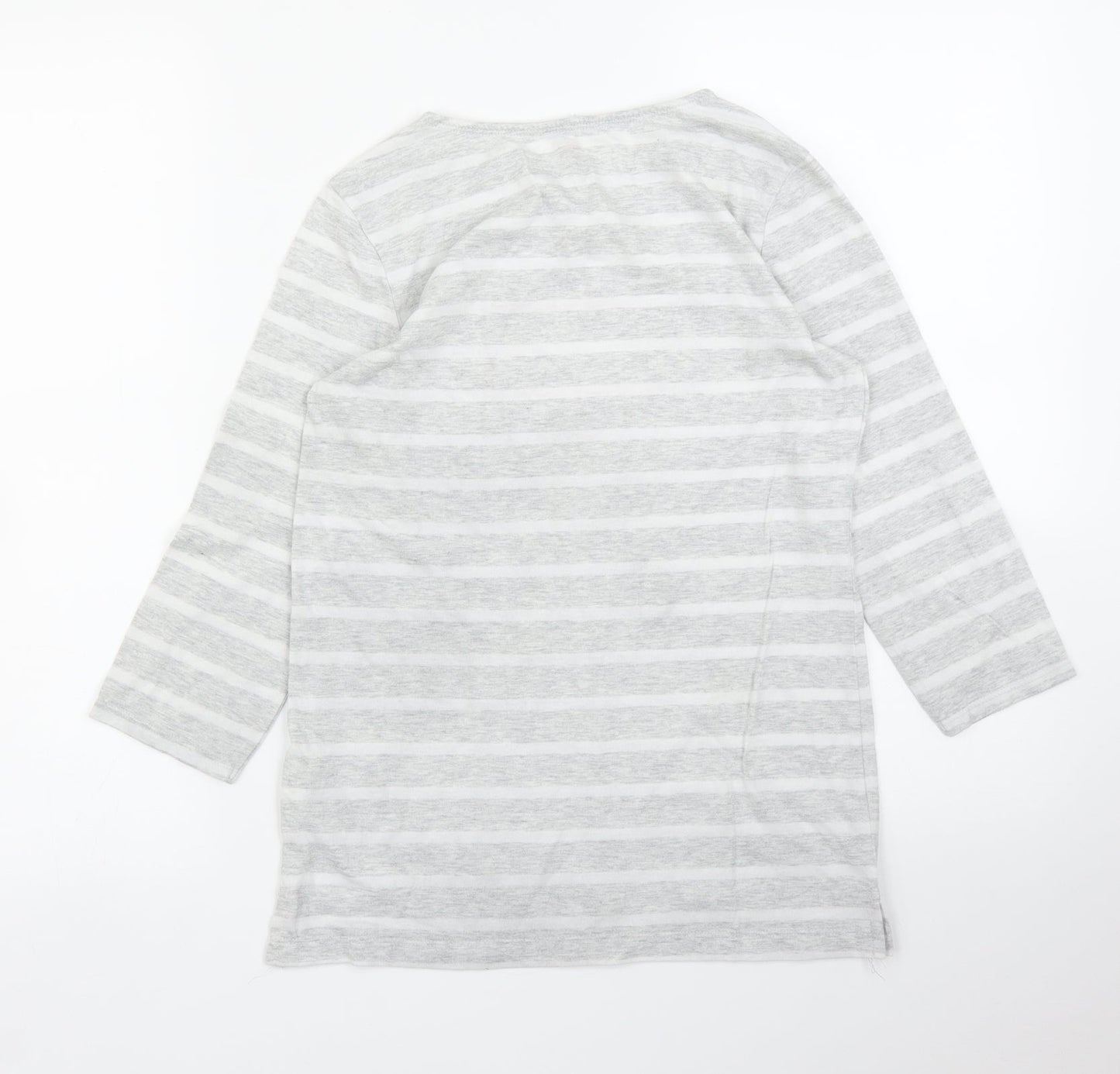 Old Navy Girls Grey Striped  Basic T-Shirt Size 14 Years