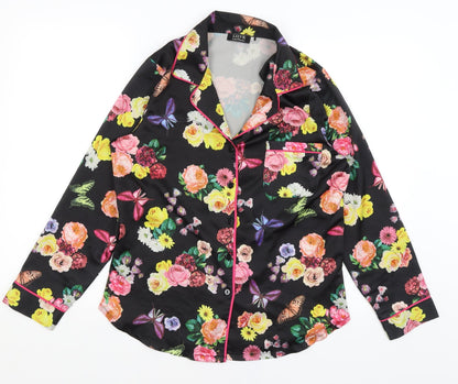 Julien Macdonald Womens Black Floral  Top Pyjama Top Size S