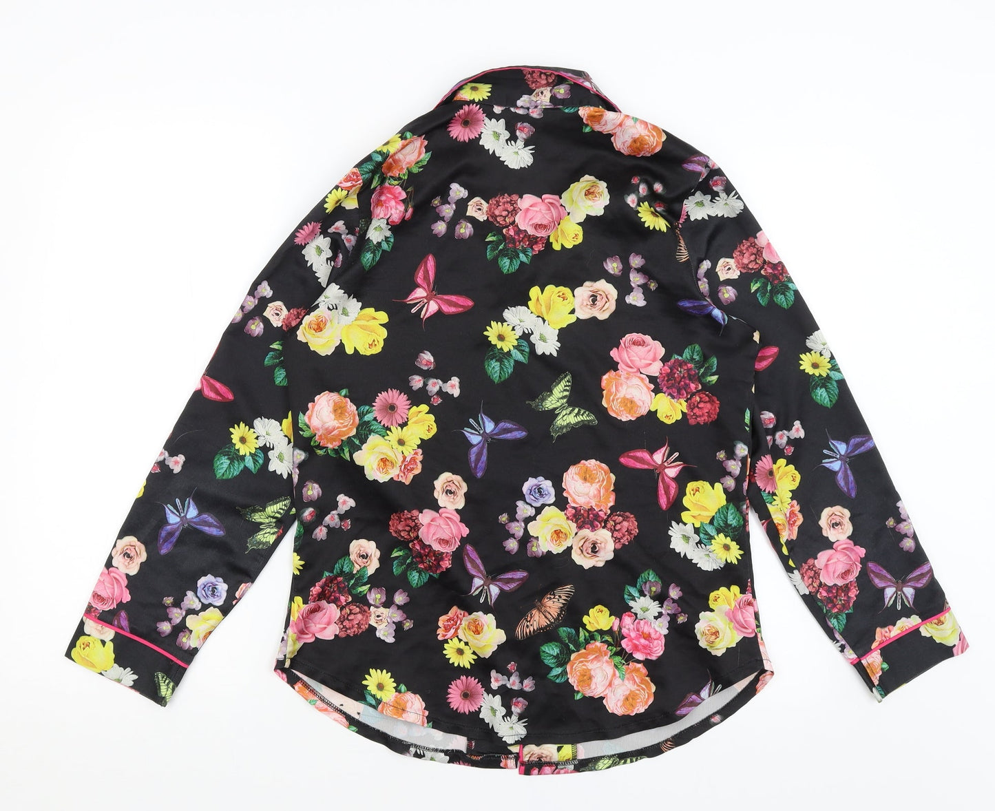 Julien Macdonald Womens Black Floral  Top Pyjama Top Size S