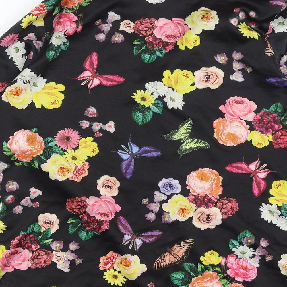 Julien Macdonald Womens Black Floral  Top Pyjama Top Size S