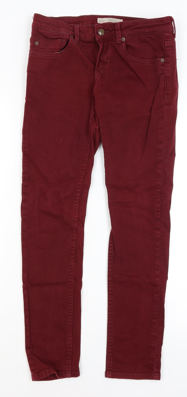 Topshop Womens Red   Skinny Jeans Size 28 in L29 in