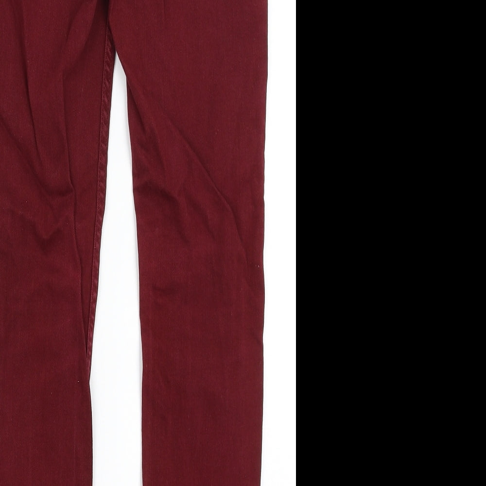 Topshop Womens Red   Skinny Jeans Size 28 in L29 in