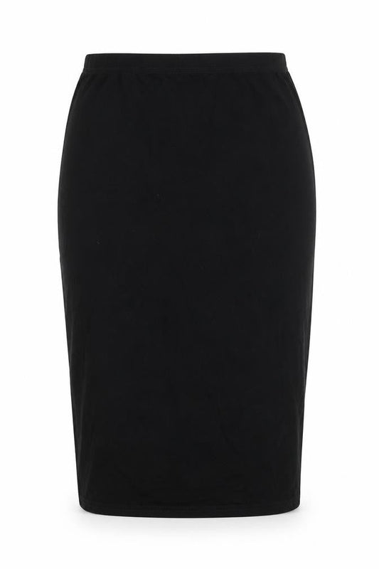 Front view of Missi London women’s black straight & pencil skirt, size M