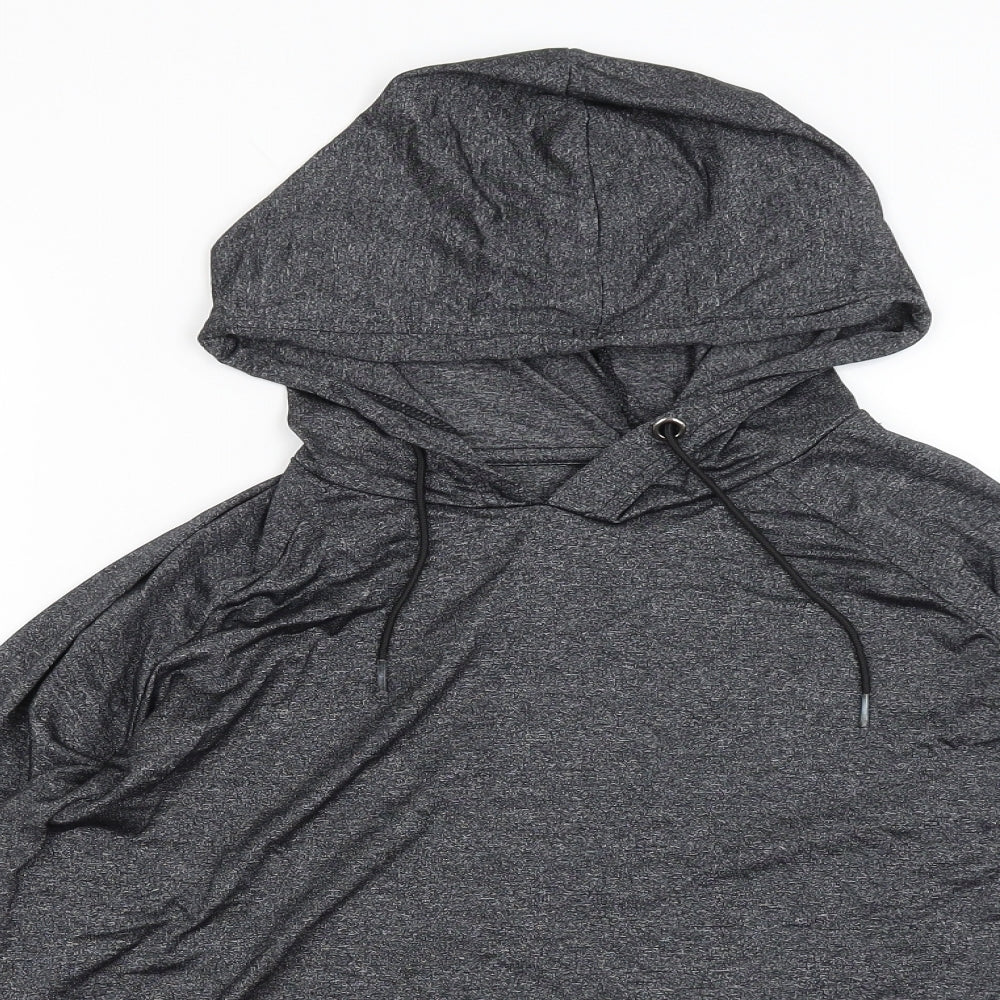 Close-up detail of Atmosphere women’s grey pullover hoodie, size UK 10