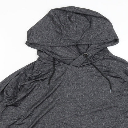 Close-up detail of Atmosphere women’s grey pullover hoodie, size UK 10