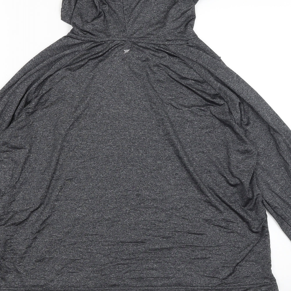 Brand and care label for Atmosphere women’s grey pullover hoodie, size UK 10