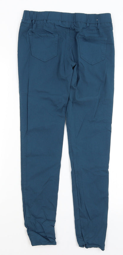 Womens UK Size 10 Tru Regular Fit Capri Blue Trousers
