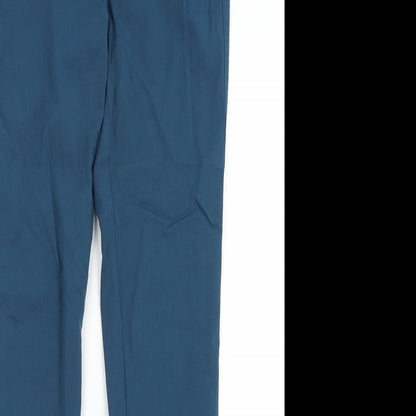 Womens UK Size 10 Tru Regular Fit Capri Blue Trousers