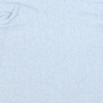 Brand and care label for Senza Tempo women’s blue basic t-shirt, size L