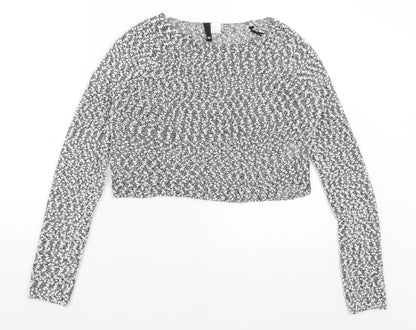 Womens UK Size M Divided Grey Pullover Jumper
