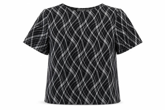 Front view of Holmewood women’s black basic t-shirt, size L