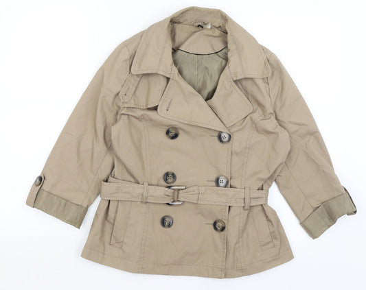 Divided Womens Brown   Pea Coat Coat Size 12