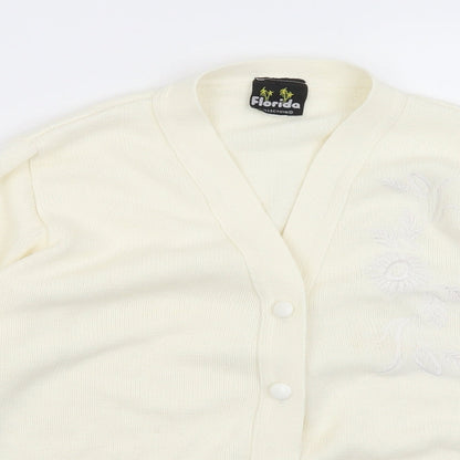 Womens UK Size S Florida Ivory Cardigan Jumper